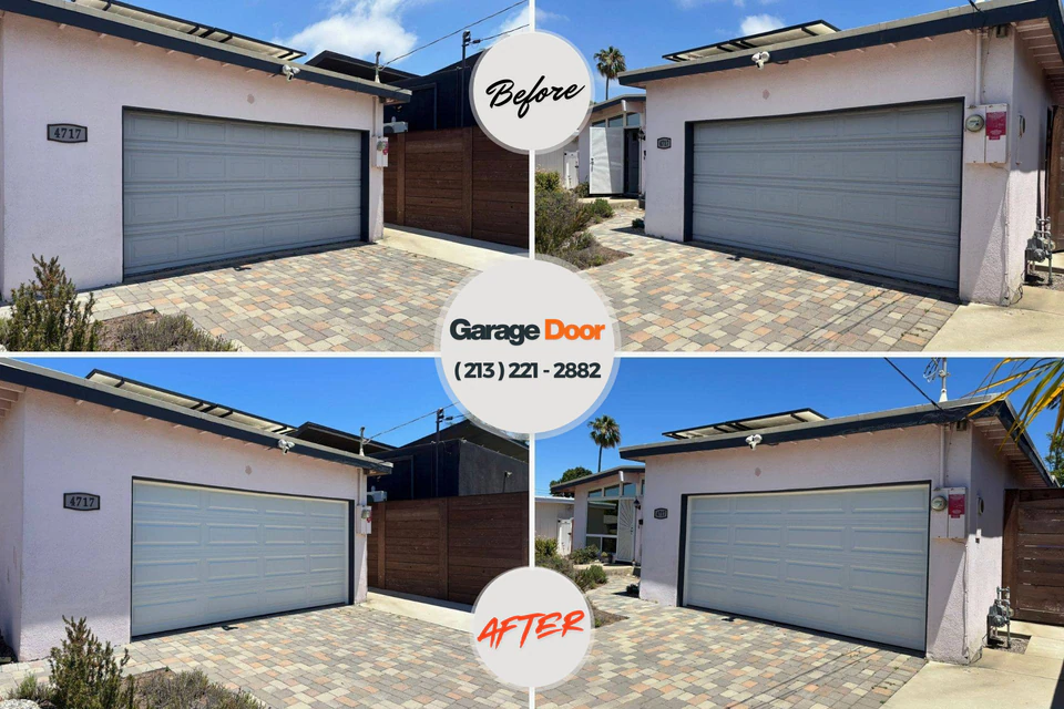 Before and after: garage door repair Auburn, KS